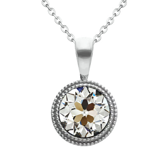 Diamante Pendente a Goccia 2 carati Oro Bianco 14K – vista principale