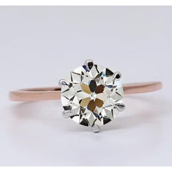 Diamante Anello Solitario di lusso – 2 carati Oro 14 Carati