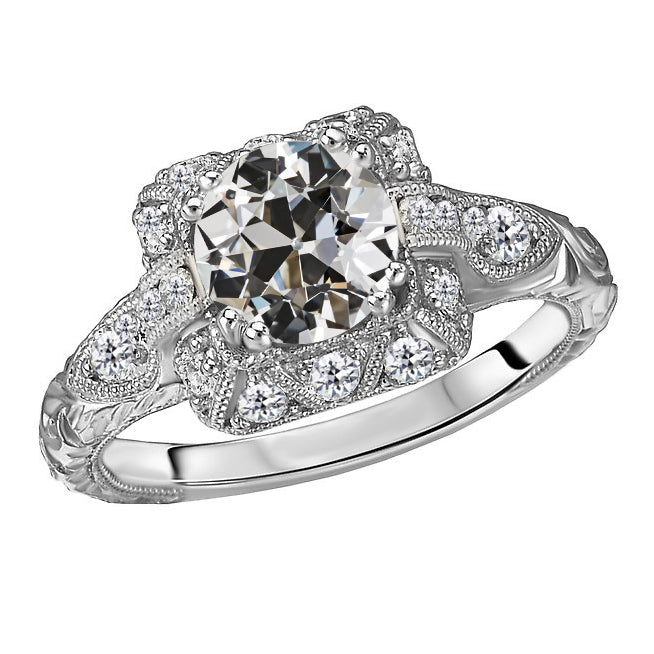 Anello Halo Oro 14 Carati Bianco con Diamante – vista principale