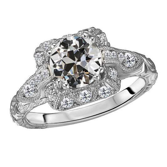Anello Halo Oro 14 Carati Bianco con Diamante – vista principale
