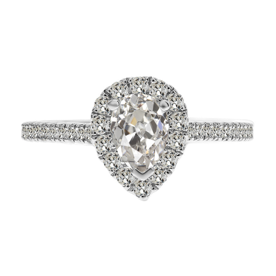 Diamante Fine Anello Halo 2 carati Oro Bianco 14K – vista principale