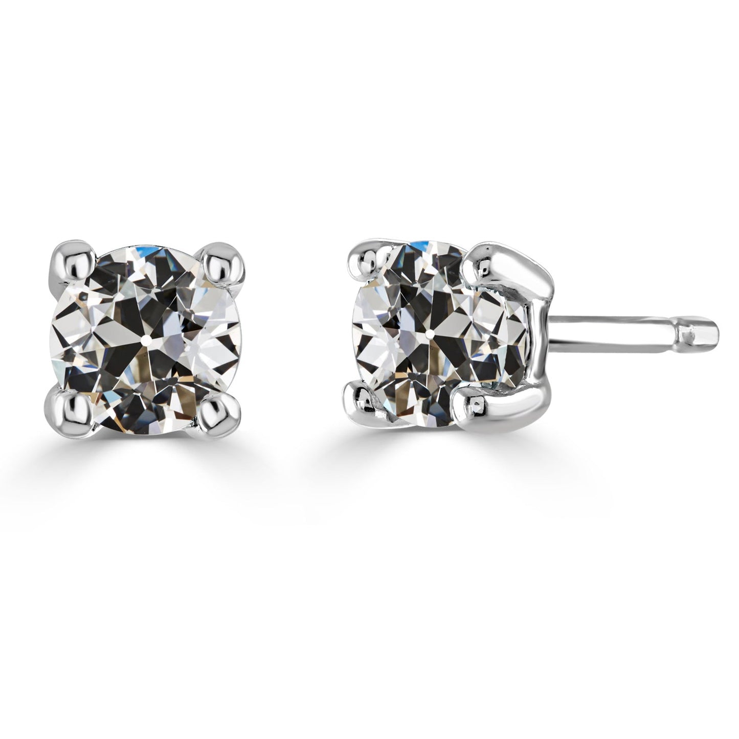 Orecchini a Lobo Oro Bianco 14K con Diamante Fine – vista principale