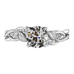 Anniversary Ring Oro 14 Carati Bianco – Diamante Cuscino Antico