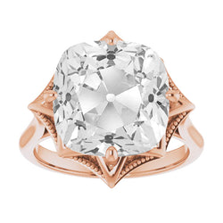 Brillante Anello Solitario – Taglio Old Mine 5 carati Oro Rosa