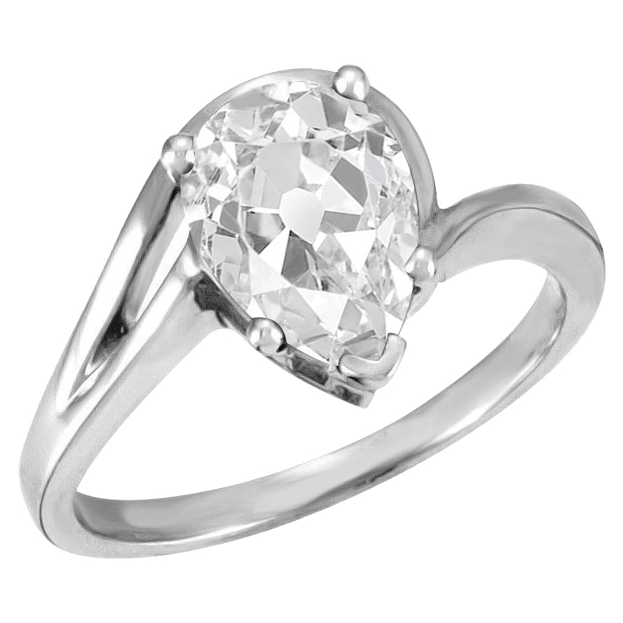 Cuscino Antico Brillante anello in Oro Bianco 14K – vista principale