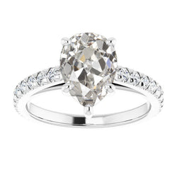 Fatto a mano Anello Solitario con Accenti – Diamante 3 carati |