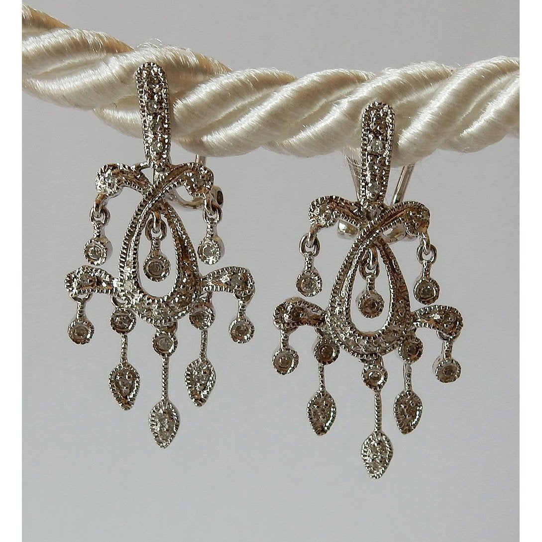 Like La Belle Epoque Jewelry Naturale Diamond Chandelier Orecchini In Oro Bianco