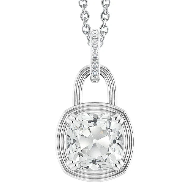 Diamante Fine Pendente a Goccia 5-carati Oro Bianco 14K – vista principale