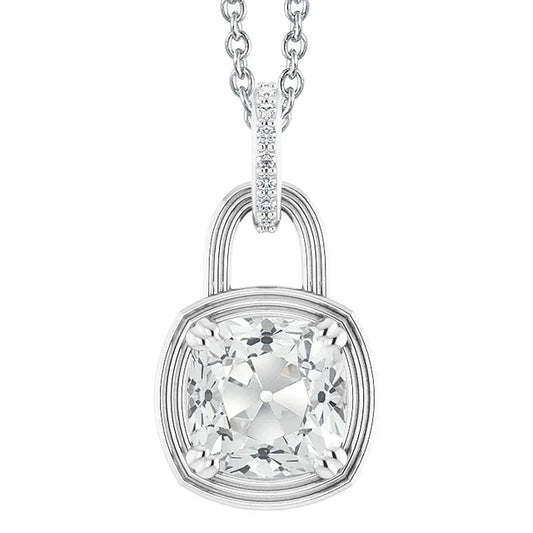 Diamante Fine Pendente a Goccia 5-carati Oro Bianco 14K – vista principale