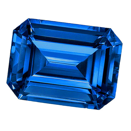 Zaffiro Blu Taglio Smeraldo Loose Sapphires Natural in Gold – vista principale