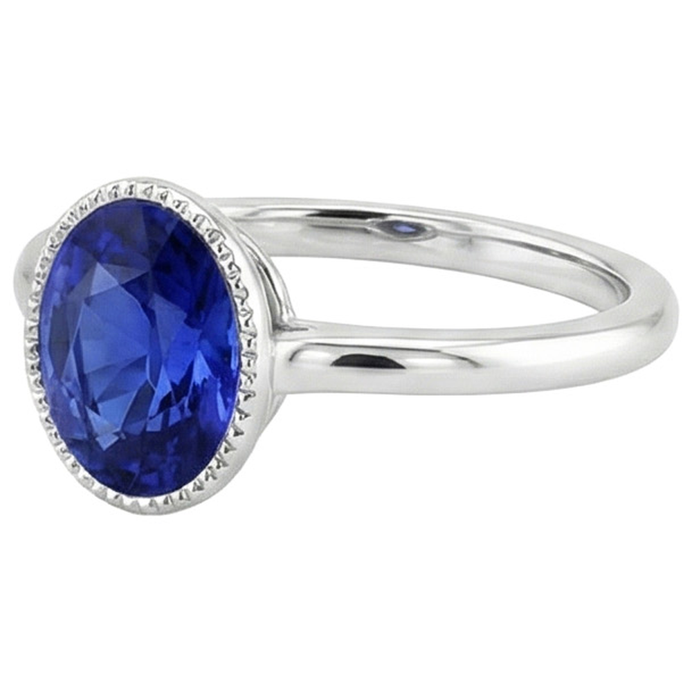 vero oval diamante 3carati anello su bianco