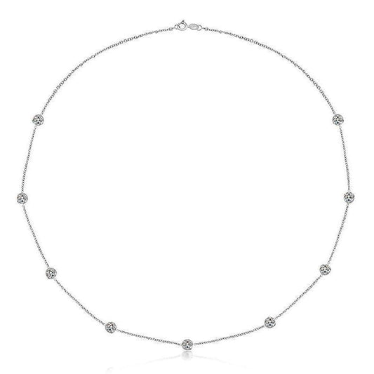 Lunetta Impostazione F Vs1 6 Carati Yard Of Vero Diamonds Collana Oro Bianco