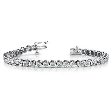 Lunetta Per Bracciale Tennis Con Vero Diamanti A Taglio Rotondo In Oro Bianco 4.80 Carati 14K