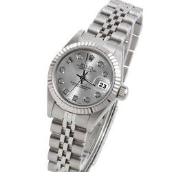 Lunetta argento quadrante con diamanti Rolex Datejust orologio da donna cinturino acciaio inossidabile