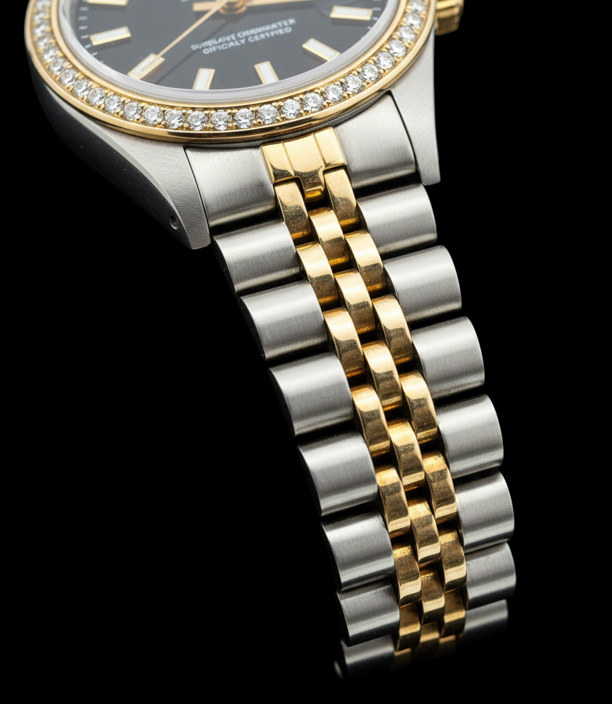 Lunetta con diamanti Rolex Datejust Orologio da donna Quadrante giubileo Acciaio inossidabile e oro