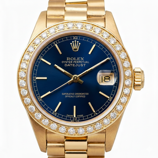 Lunetta con diamanti Rolex Datejust Orologio da donna stile presidenziale oro