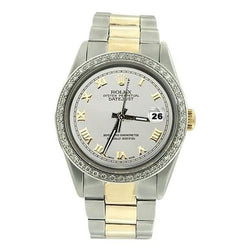 Lunetta con diamanti Rolex Datejust Quadrante romano Orologio Rolex ostrica impostazione rapida