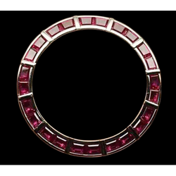 Lunetta in acciaio inossidabile con rubino da 3 carati con barre per adattarsi all'orologio Rolex da 36 mm