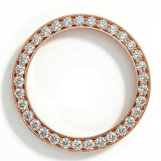 Lunetta in oro rosa 18K con diamanti F VVS1 da 4,5 carati, adatta per orologio Rolex Datejust da 40 mm