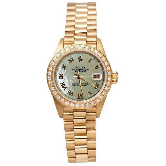 Orologio presidenziale Rolex Datejust Lunetta con diamanti Oro