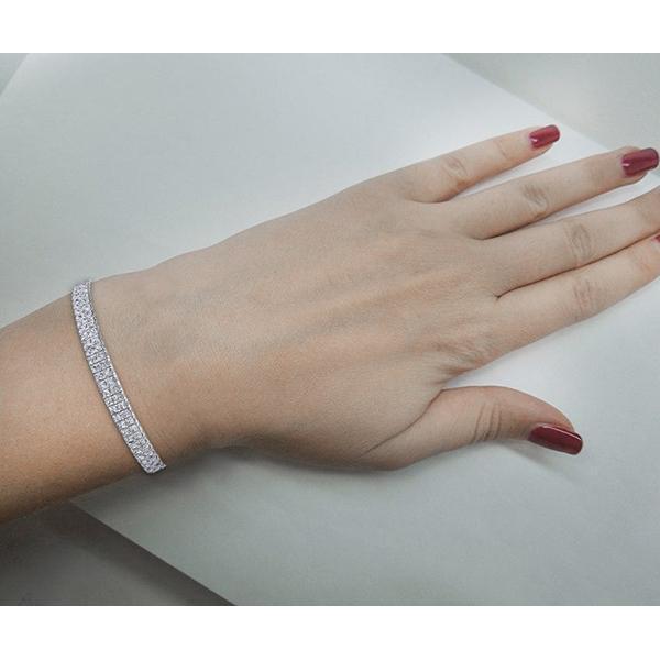 13 Carati Splendido Braccialetto Tappeto Con Genuino Diamanti Taglio Principessa