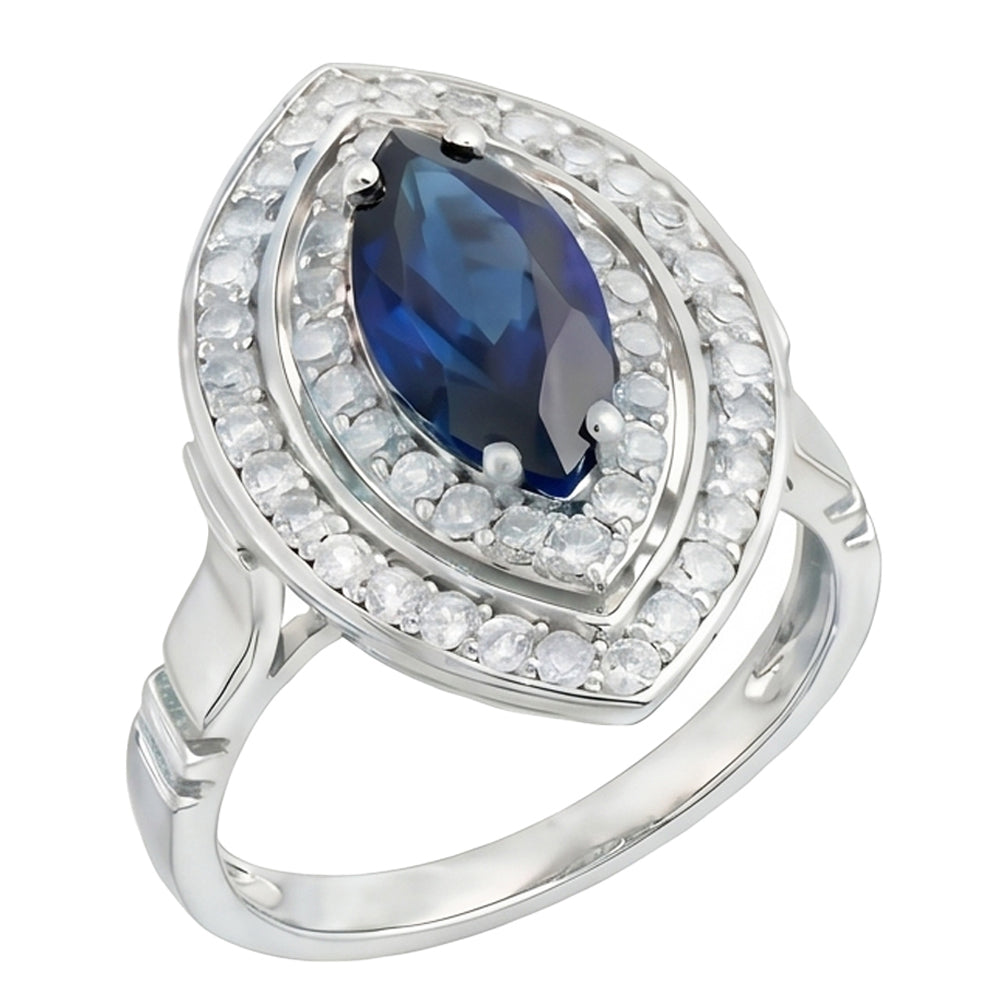 vero marquise diamante 1.50carati anello vista frontale