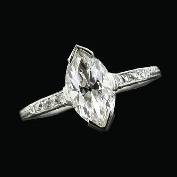 Marquise Old Miner Vero Diamond Ring V Prong Set Gioielli 4.75 Carati
