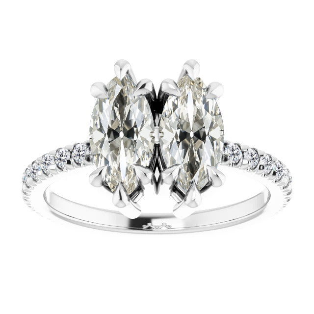 Su misura Anello Solitario con Accenti 1 carati – vista principale