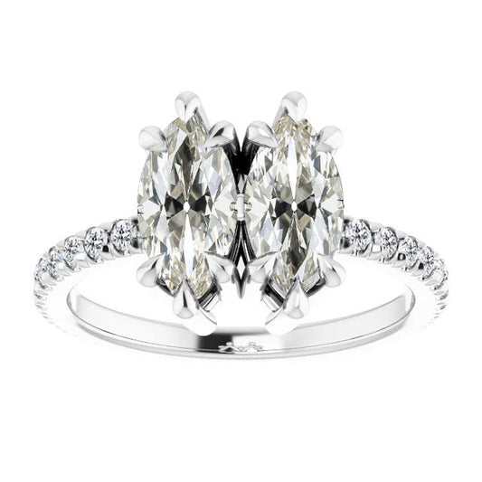 Su misura Anello Solitario con Accenti 1 carati – vista principale