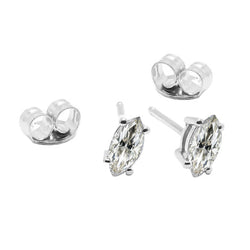Orecchini a Lobo Oro 14 Carati Bianco con Diamante – 1 carati