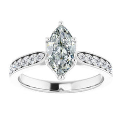 Marquise Diamante Fine Solitario con Pietre Laterali – 1 carati