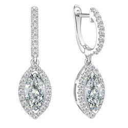 Senza tempo Taglio Old Mine Diamante Fine Orecchini Pendenti