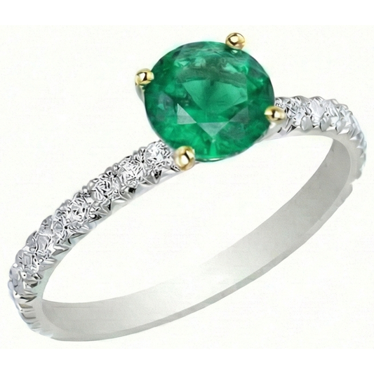 Smeraldo Fine Anello Pietra Colorata – vista frontale