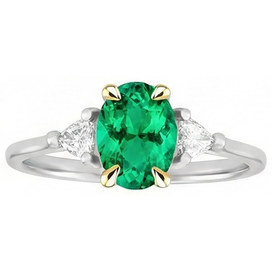 Smeraldo Fine Anello Pietra Colorata – vista frontale