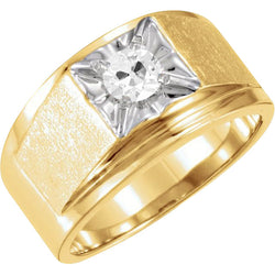 Uomo Fatto a mano Certificato IGI Brillante Anello Maschile –