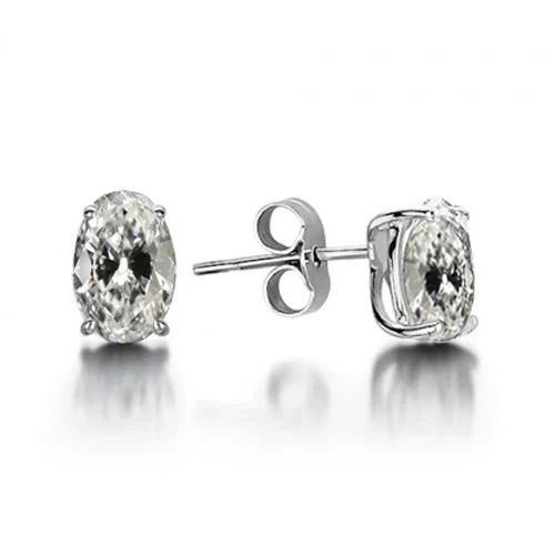 Cuscino Antico Brillante anello in Oro 14 Carati Bianco – vista principale