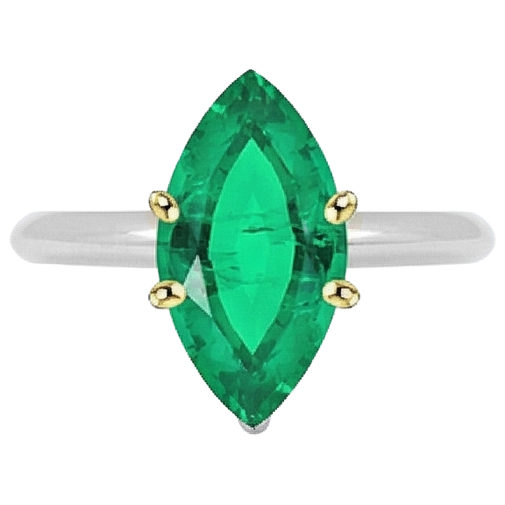 Smeraldo Fine Anello Pietra Colorata – vista frontale