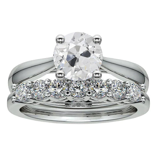 Diamante Fine Anello Nuziale 2,50 carati Oro Bianco 14K – vista principale