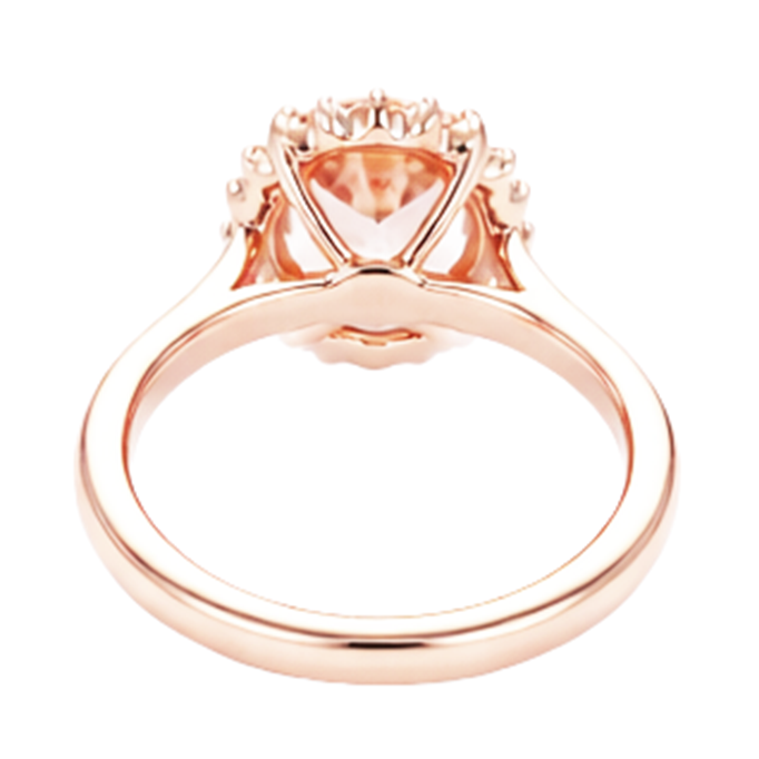 Morganite Con Diamanti 11.75 Carati Fede Nuziale Oro Rosa 14K Nuovo