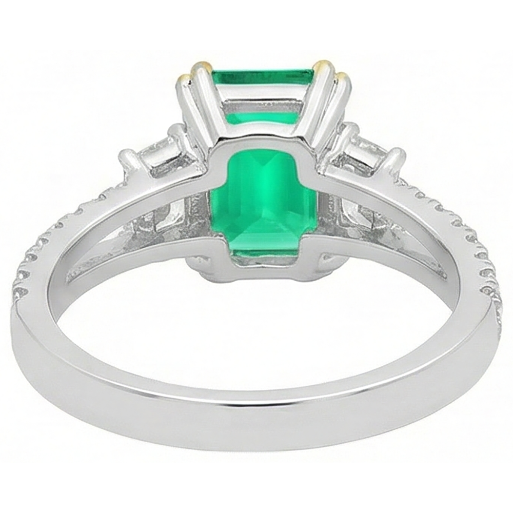 Anello con Gemma Oro Bicolore 14K con Smeraldo – vista dall'alto