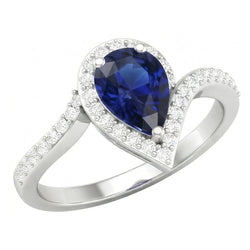 Luminoso Zaffiro Blu Reale Anello con Gemma 3 carati – Oro