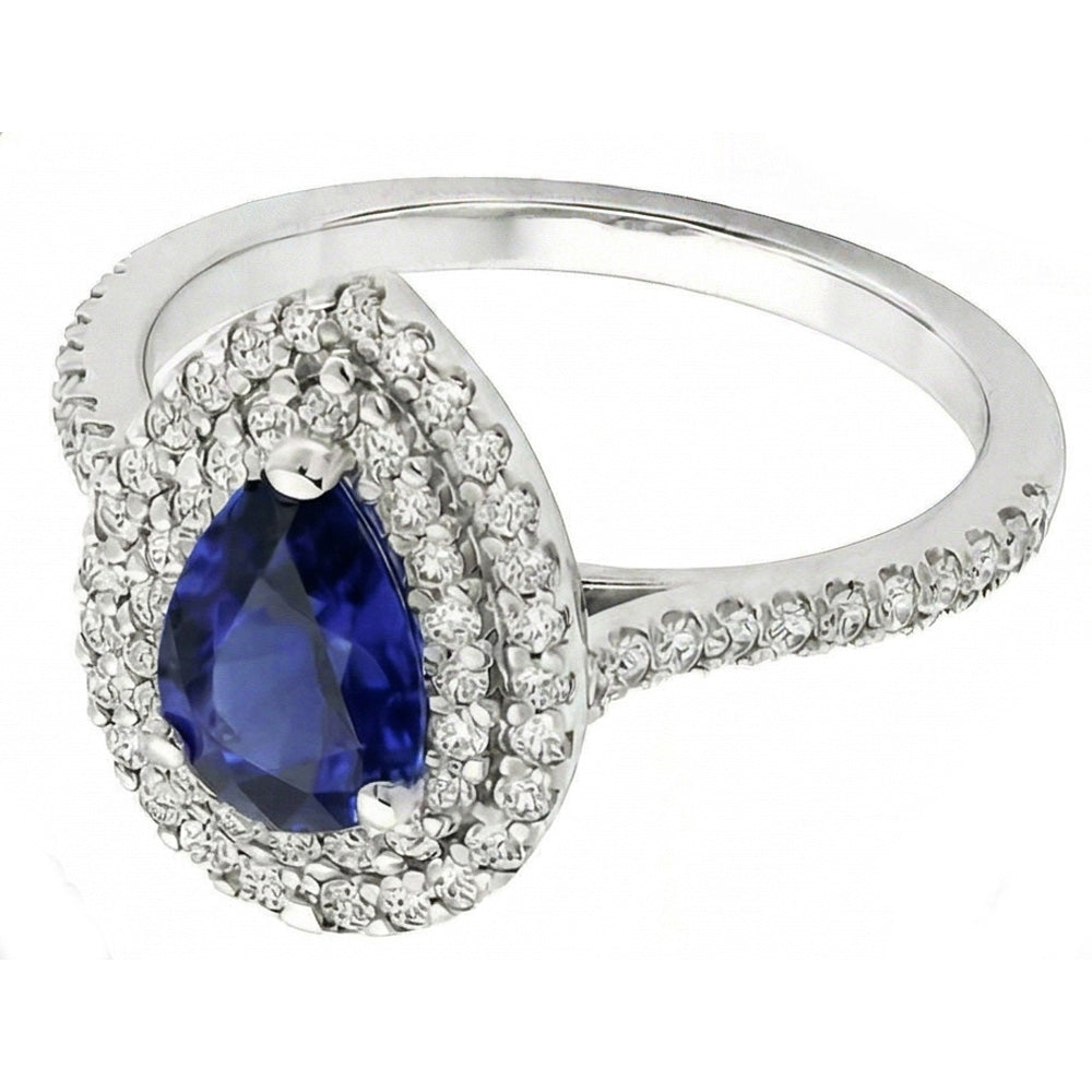Brillante Zaffiro Blu Reale Anello con Gemma 3,50 carati – vista laterale