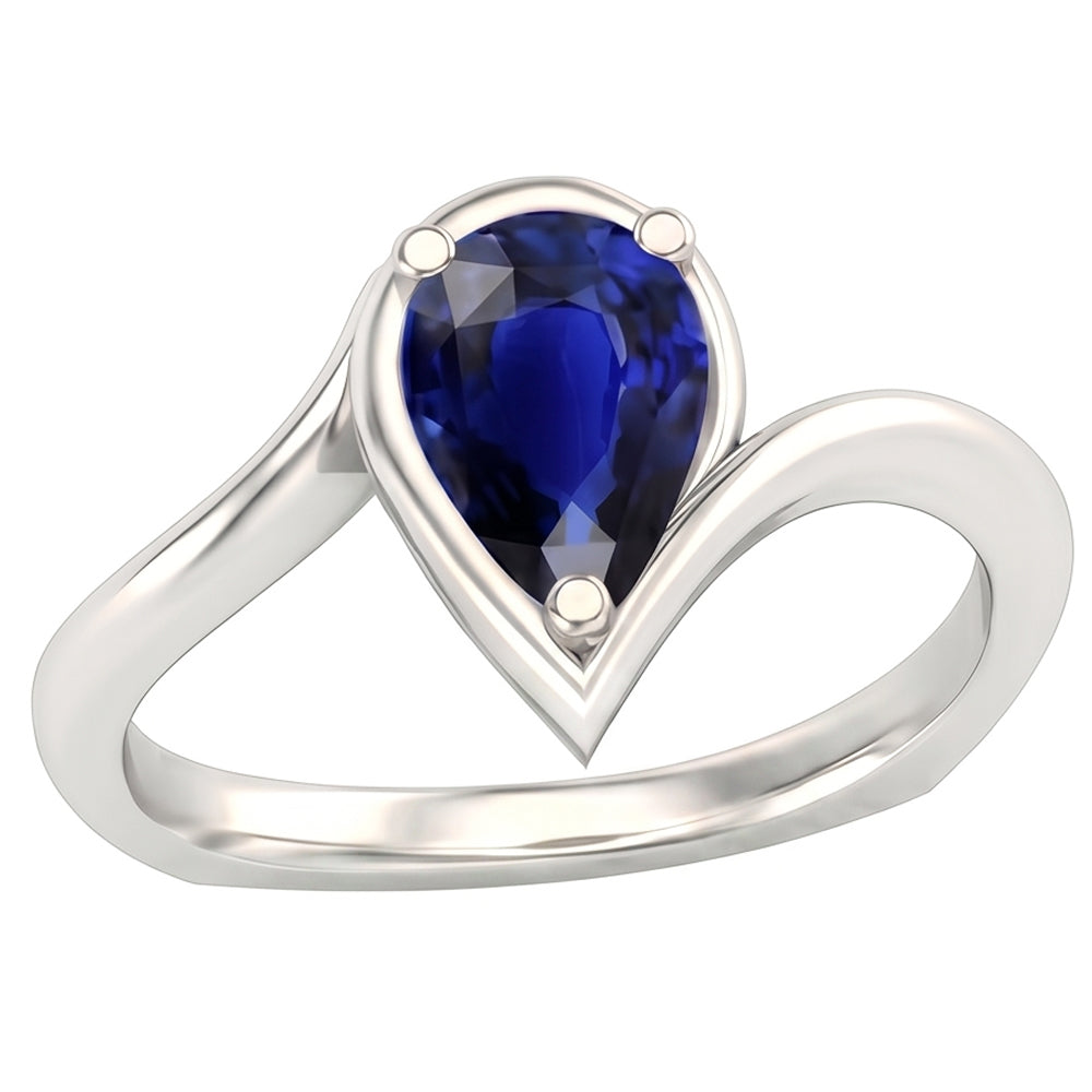 Zaffiro Blu Fiordaliso Anello con Pietra Preziosa – vista laterale