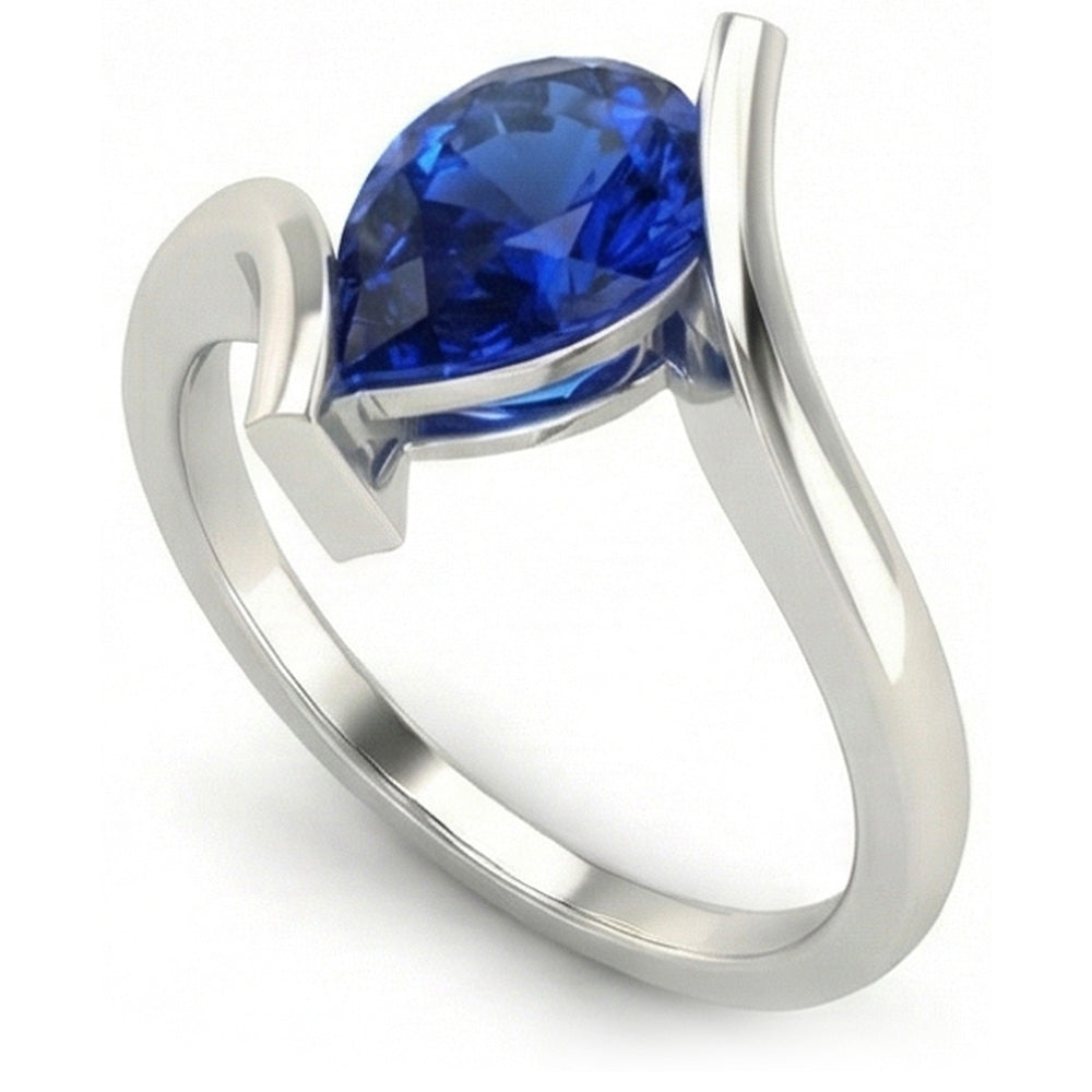Zaffiro Blu Fiordaliso Anello Pietra Colorata – vista principale