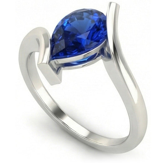 Zaffiro Blu Fiordaliso Anello Pietra Colorata – vista principale