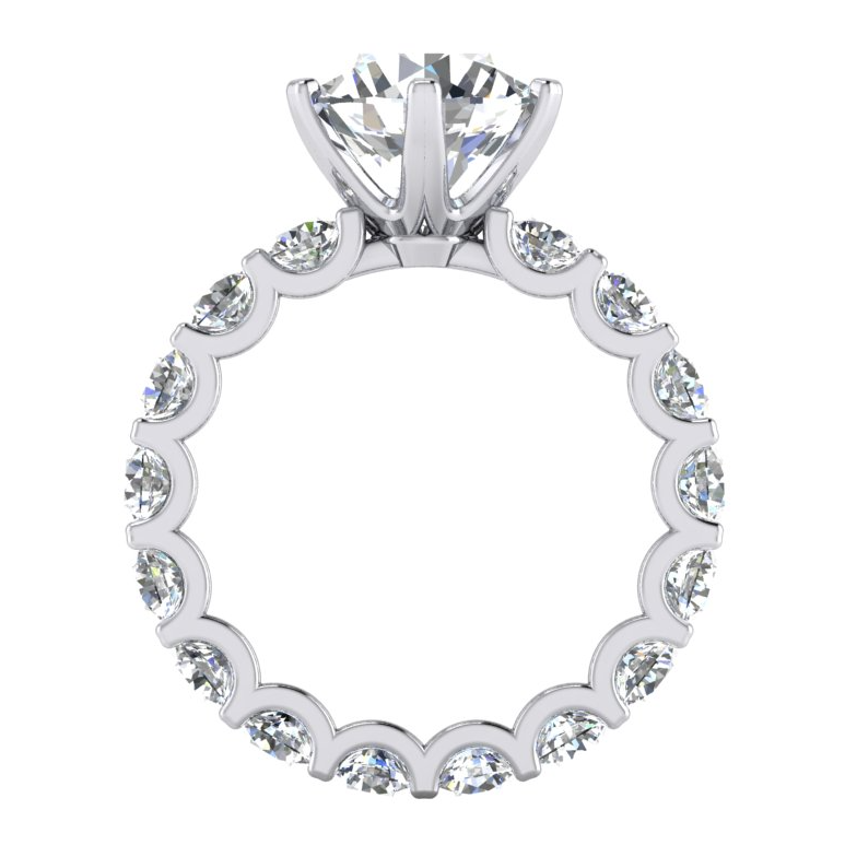 Anello Con Diamante Estratto Terra Naturale Con Gambo Stile Eternita