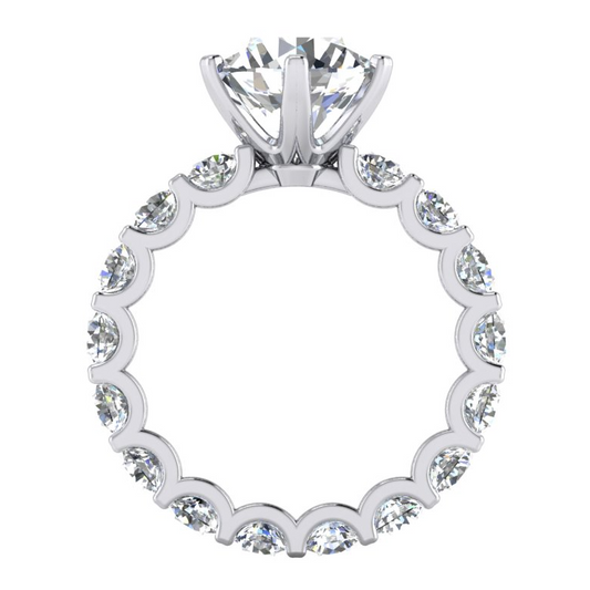 Anello Con Diamante Estratto Terra Naturale Con Gambo Stile Eternita
