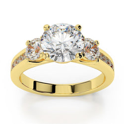 Naturale Anello Anniversario Con Tre Pietre Taglio Brillante Taglio Brillante 3.90 Carati