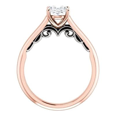 Naturale Anello Di Fidanzamento Solitario 3.50 Carati Gioielli In Oro Rosa Novità