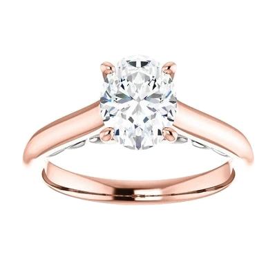 Naturale Anello Di Fidanzamento Solitario 3.50 Carati Gioielli In Oro Rosa Novità